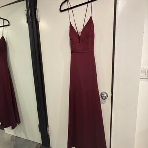Camille La Vie Burgundy Maxi Dress with Spaghetti Straps size 4